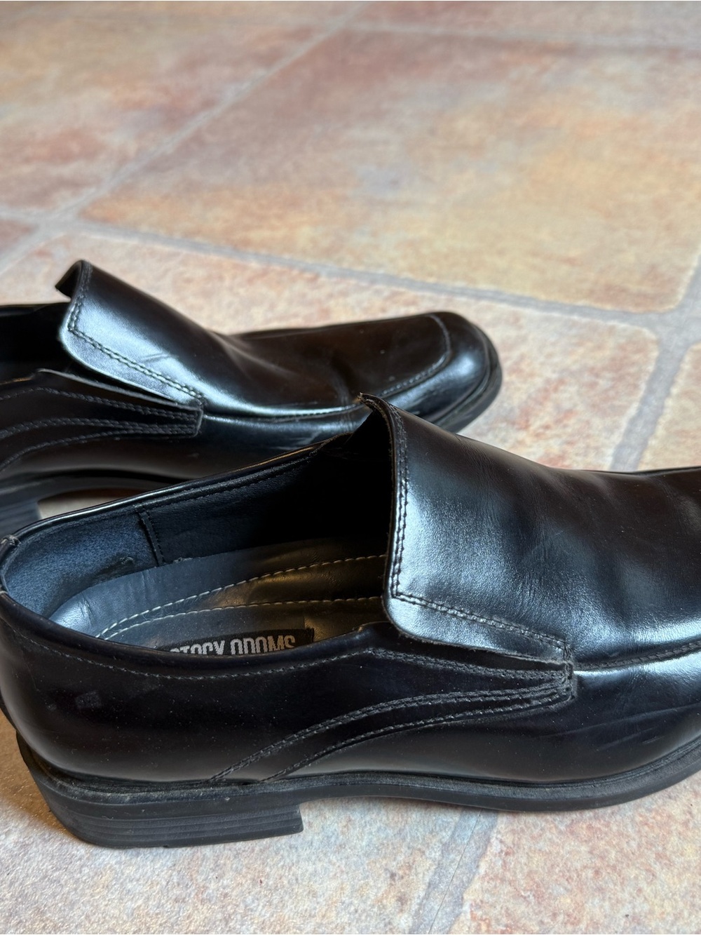 Stacy Adams Black Leather Slip-On Dress Loafers